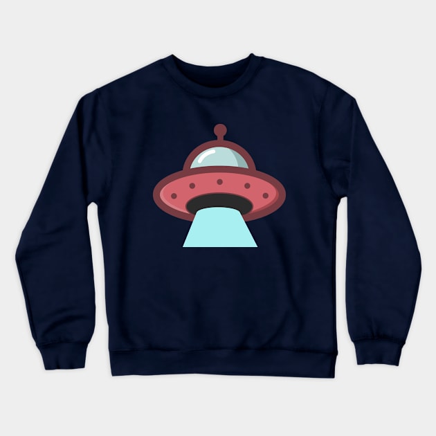 Cool Retro Red UFO Crewneck Sweatshirt by happinessinatee